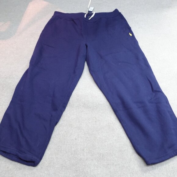 Polo Ralph Lauren Pants 2XB Blue Navy Solid Sweatpants Cinch Cuff Jogger NEW - Picture 1 of 11